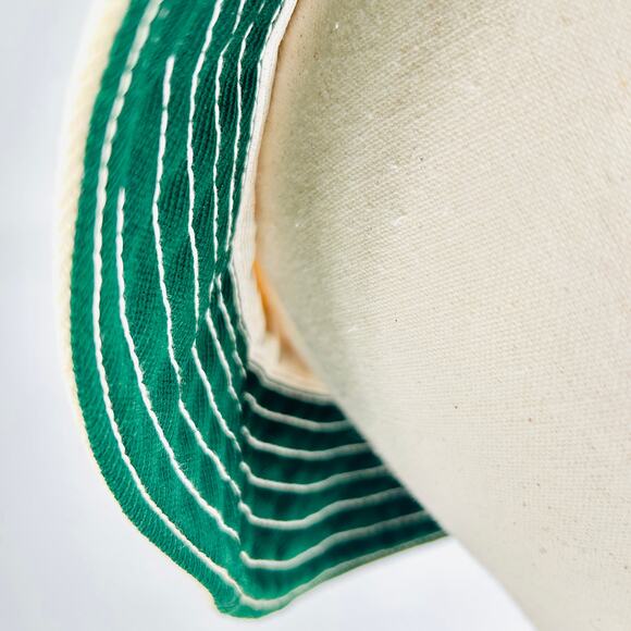 Vintage 80s Columbia Canvas Natural Tan Green Gorpcore Bucket Hat - Picture 6 of 8